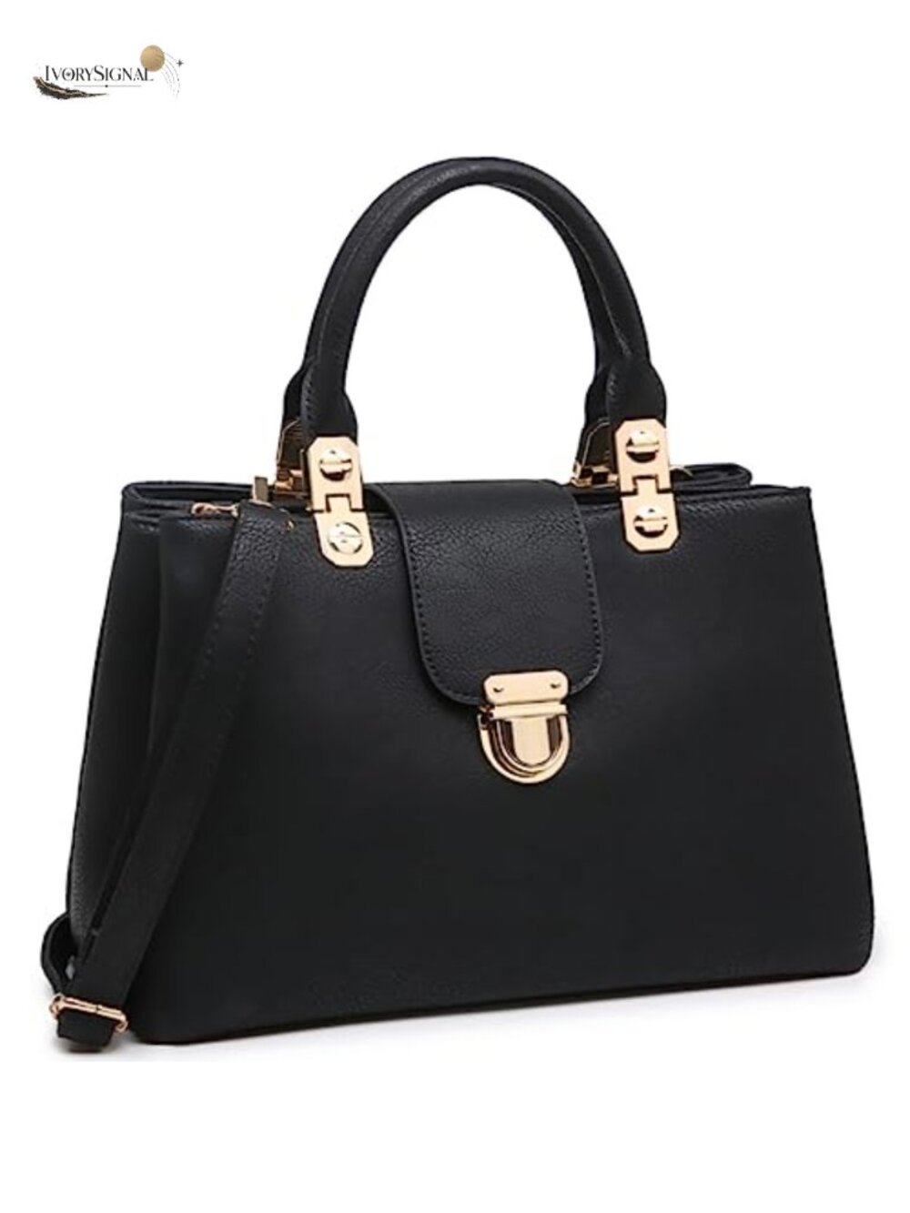 Vegan Leather Satchel Handbag Top Handle Medium Tote Purse Detachable Strap